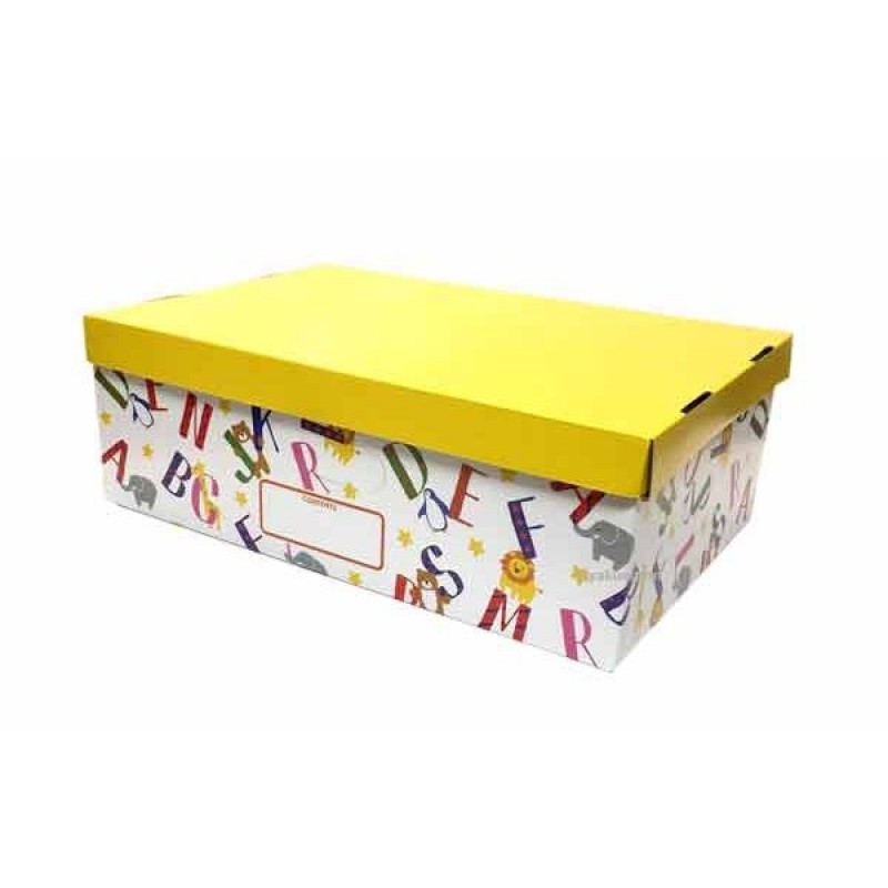 Kids Paper Storage Box 1/2 With Shallow Lid 26 x 38.5 x 13 cm