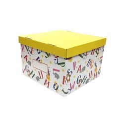 Kids Paper Storage Box 1/2 with lid 26.5 x 27 x 18.5 cm