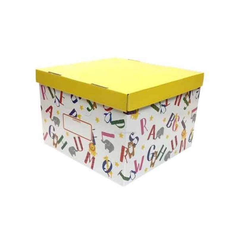 Kids Paper Storage Box 1/2 with lid 26.5 x 27 x 18.5 cm