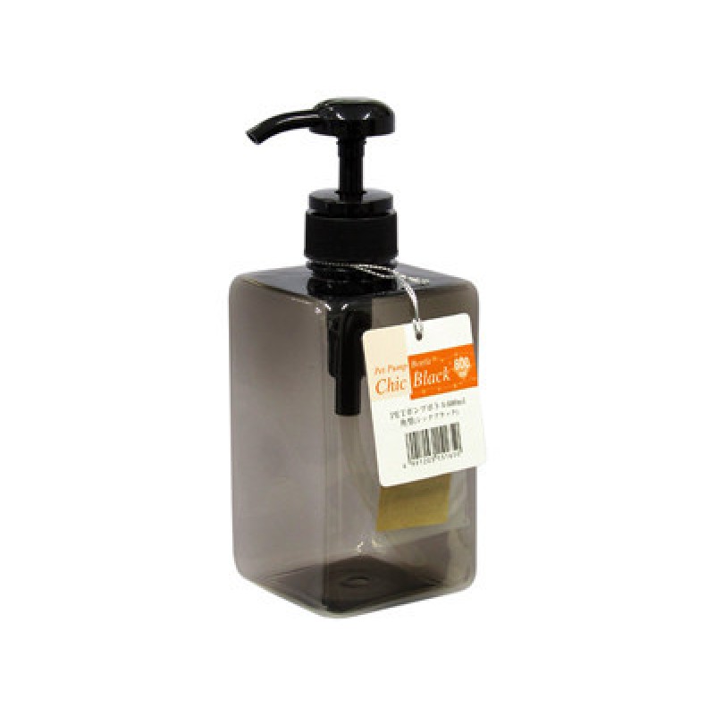 Pump Bottle Square Shape Black 600ml