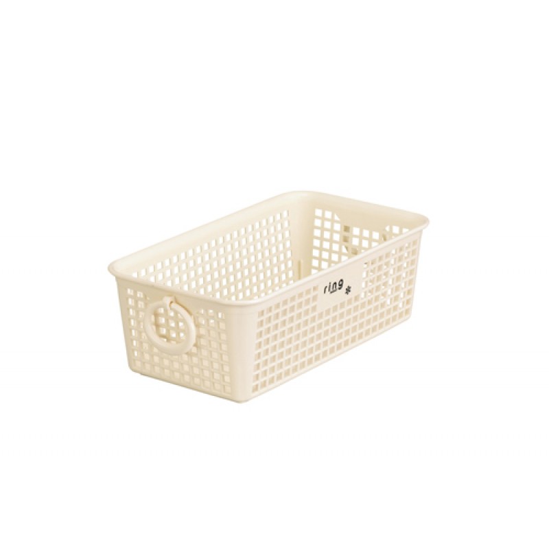 Plastic Ring Basket Long Corner White
