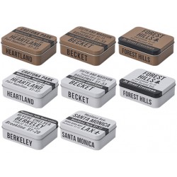 Brick square shallow with lid alphabet sepia & white